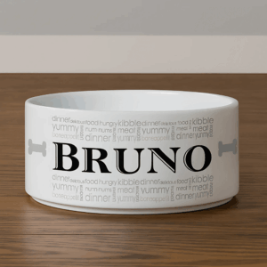 Personalized Ceramic Pet Bowl – Non-Slip, Custom Name Design