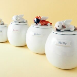 Personalized Handcrafted Ceramic Dog Urn – Custom Memorial Urn from Italy