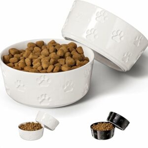 Non-slip ceramic dog bowls