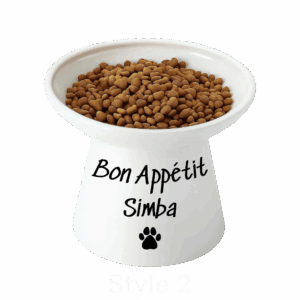 Elevated ceramic cat bowl